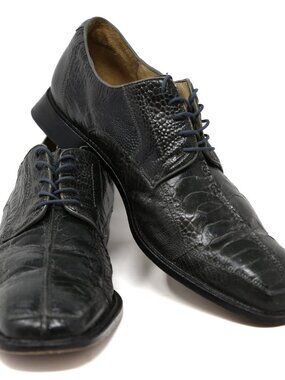 Belvedere Black Bay Ridge Leather Men\'s Dress Shoe Size 10 D Belvedere Duke Leather Lace-up Cap Toe Oxfords, Black  main image 3